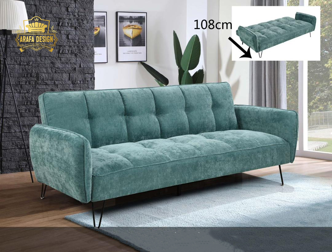 49 Foldable Soft Fabric Sofa Bed (Teal) - Image 1